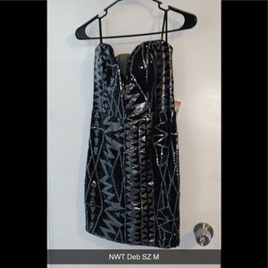 Strapless sequin dress